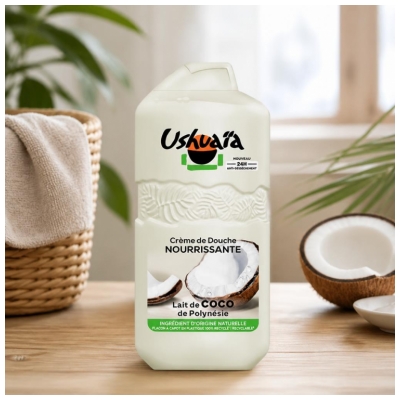 Ushuaïa Crème de Douche Nourrissante Lait de Coco de Polynésie 280 ml