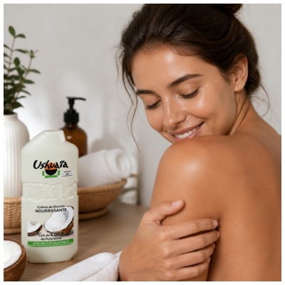 Ushuaïa Crème de Douche Nourrissante Lait de Coco de Polynésie 280 ml