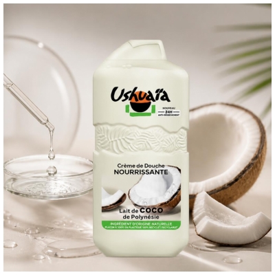 Ushuaïa Crème de Douche Nourrissante Lait de Coco de Polynésie 280 ml