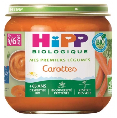Hipp Carottes Pots 125 g Dès 4/6 Mois