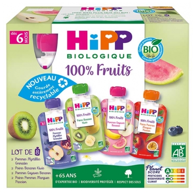 Hipp Gourdes Multipack 4 Variétés 6 Mois