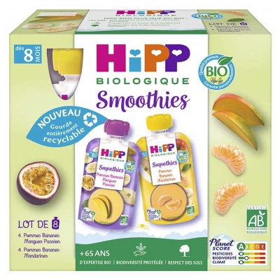 Hipp Smoothies Gourdes Multipack 2 Variétés 8 Mois