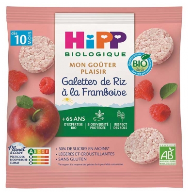 Hipp Galettes de Riz à la Framboise Sachet 30 g Dès 10 Mois