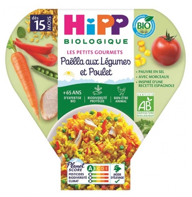 Hipp Paëlla Aux Légumes et Poulet Assiette 250 g Dès 15 Mois