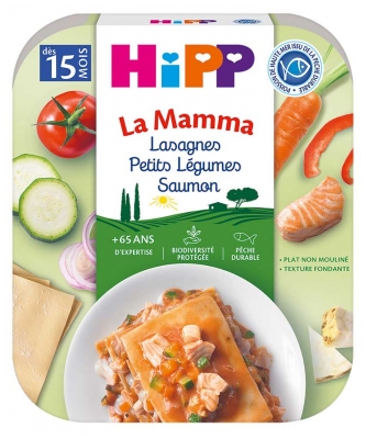 Hipp Lasagnes Petits Légumes Saumon Assiette 250 g Dès 15 Mois