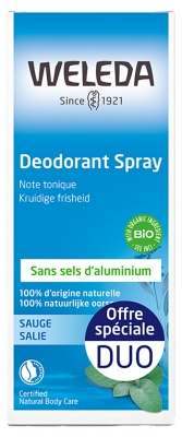 Weleda Duo Déodorant Spray Sauge - 2 X 100 ml