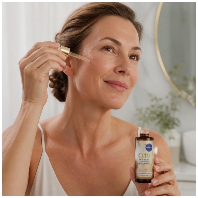 Nivea Q10 Anti-Rides Collagène Expert Sérum Réparateur Visage Cou et Décolleté 30 ml