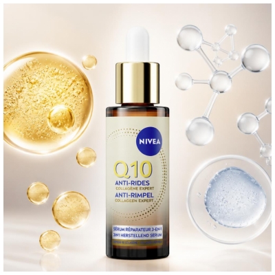 Nivea Q10 Anti-Rides Collagène Expert Sérum Réparateur Visage Cou et Décolleté 30 ml