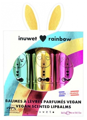 Inuwet Trio Baumes à Lèvres Parfumés Rainbow 3 x 3,5 g