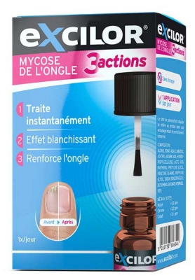 Excilor Traitement Mycose de l'Ongle 3 Actions avec Pinceau Applicateur 7 ml