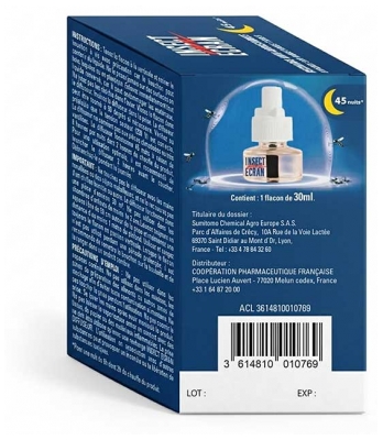 Insect Ecran Diffuseur Anti-Moustiques 45 Nuits 1 Recharge 30 ml
