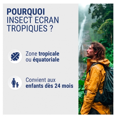 Insect Ecran Anti-Moustiques Spray Répulsif Jusqu'à 8H Peau Spécial Tropiques 100 ml