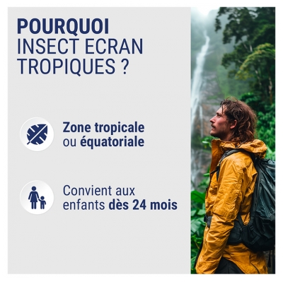 Insect Ecran Spray Insecticide Vêtements & Tissus Jusqu'à 8h 100 ml + Anti-Moustiques Spray Répulsif Jusqu'à 8H Peau Spécial Tropiques 75 ml