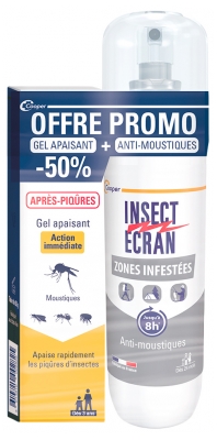 Insect Ecran Zones Infestées Adultes et Enfants Flacon 100 ml + Après Piqûres Gel Apaisant 20 g