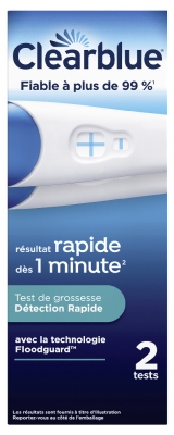 Clearblue Test de Grossesse Détection Rapide x2