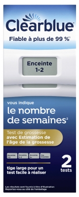 Clearblue Test de Grossesse Digital Estimation Nombre de Semaines 2 Tests