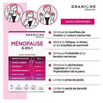 Granions Ménopause 6en1 60 Comprimés Sécables