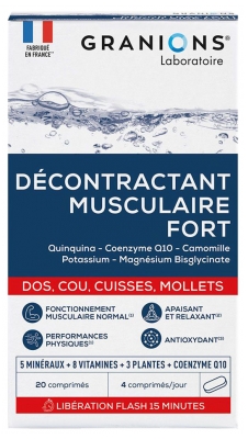 Granions Décontractant Musculaire Fort Dos Cou Cuisses Mollets 20 Comprimés