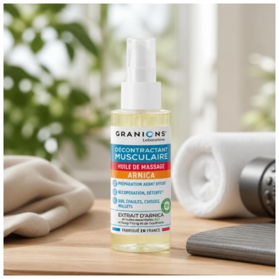 Granions Décontractant Musculaire Huile de Massage à l'Arnica 100 ML