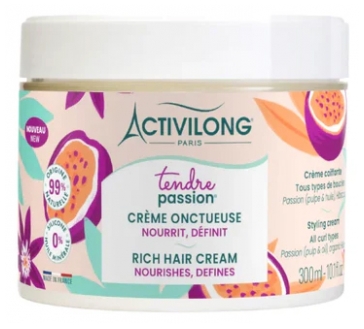 Activilong Tendre Passion Crème Coiffante Onctueuse pour Tous les Types de Boucles 300 ml