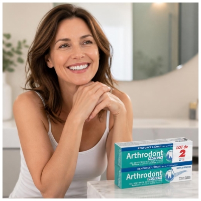 Arthrodont Protect + Gel Dentifrice Quotidien Fluoré Dents & Gencives 2 x 75 ml