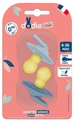 Dodie Gaia Sucettes Rondes 6-36M X2 - Couleur : Bleu