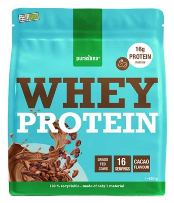 Purasana Whey Protein Petit Lait Naturel 400 g Bio - Saveur : Cacao