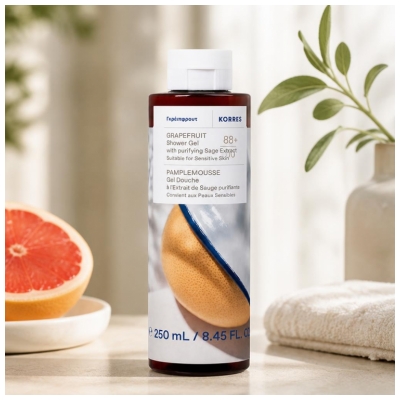 Korres Gel Douche Pamplemousse à l'Extrait de Sauge Purifiante 250 ml