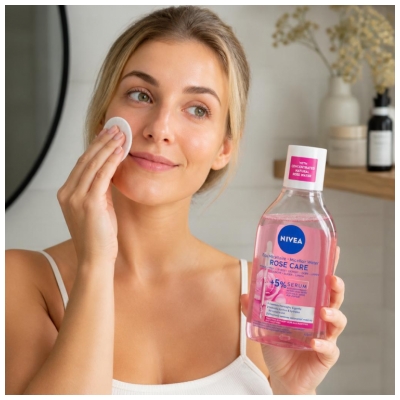 Nivea Eau Micellaire Rose Care Visage Yeux et Lèvres 400 ml