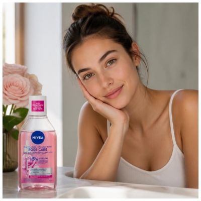 Nivea Eau Micellaire Rose Care Visage Yeux et Lèvres 400 ml