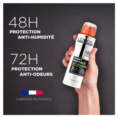L'Oréal Paris Men Expert Shirt Protect Déodorant Anti-Transpirant Anti-Traces 72 Heures 150 ML