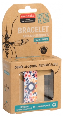 Manouka Kameleo Bracelet Anti-Moustiques + Recharge 6 ml - Modèle : Liberty