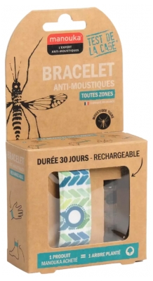 Manouka Kameleo Bracelet Anti-Moustiques + Recharge 6 ml - Modèle : Graphique