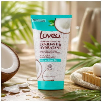 Lovea Gommage Corps Hydratant & Exfoliant Huile de Coco Bio 150 ml