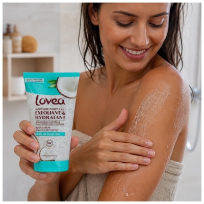 Lovea Gommage Corps Hydratant & Exfoliant Huile de Coco Bio 150 ml