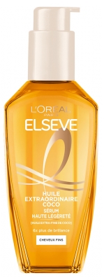L'Oréal Paris Elseve Huile Extraordinaire Coco Sérum Haute Légèreté Cheveux Fins 100 ml
