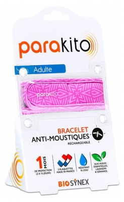 Parakito Anti-Moustiques Bracelet Rechargeable Adulte - Modèle : Graphic Violet