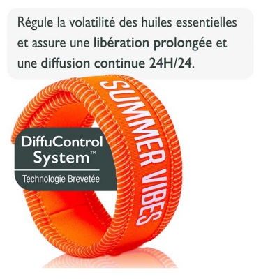 Parakito Anti-Moustiques Bracelet Rechargeable Adulte - Modèle : Good Vibes Orange