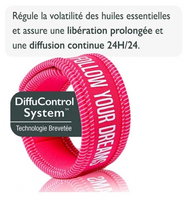 Parakito Anti-Moustiques Bracelet Rechargeable Adulte - Modèle : Good Vibes Fuschia