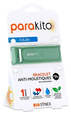 Parakito Anti-Moustiques Bracelet Rechargeable Adulte - Modèle : Kaki