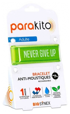 Parakito Anti-Moustiques Bracelet Rechargeable Adulte - Modèle : Good Vibes Vert