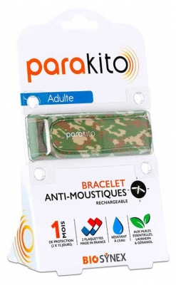 Parakito Anti-Moustiques Bracelet Rechargeable Adulte - Modèle : Camouflage