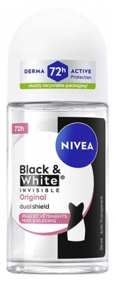 Nivea Déodorant Bille Anti‑Transpirant 72H Black & White Original 50 ml