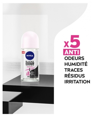 Nivea Déodorant Bille Anti‑Transpirant 72H Black & White Original 50 ml