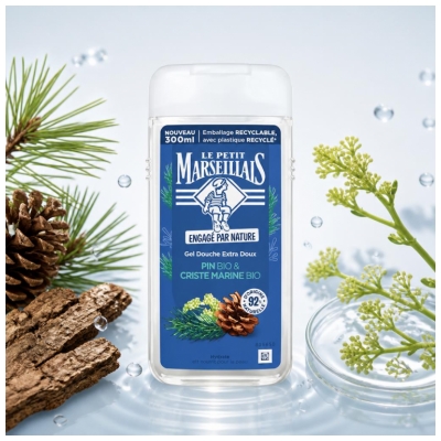 Le Petit Marseillais Gel Douche Extra Doux Pin Bio & Criste Marine Bio 300 ml