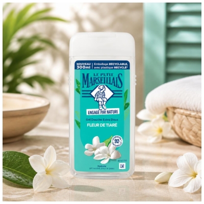 Le Petit Marseillais Gel Douche Hydratant Extra Doux Fleur de Tiaré 300 ml