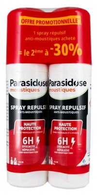 Parasidose Moustiques Spray Anti-Moustiques Zones Tropicales 2x100 ml