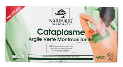 Naturado en Provence Cataplasme Réutilisable Argile Verte Montmorillonite Bio 4x200 g