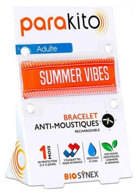 Bracelet anti-moustiques rechargeable adulte - Orange Sunrise (à consommer de préférence avant le 31/10/2026)