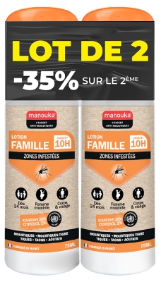 Manouka Famille Répulsif Visage & Corps Lot de 2 x 75 ml